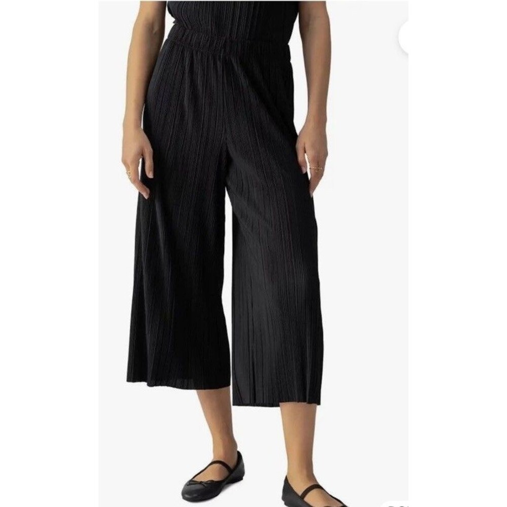 NWT Sanctuary Plissé Pull On Culottes Black Size XXL